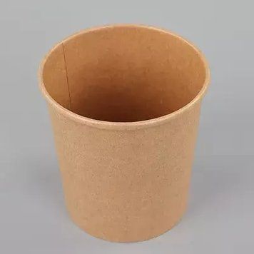 Kubek papierowy na zupy, lody, Kraft, 350 ml.