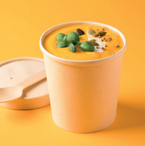 Kubek papierowy na zupy, lody, Kraft, 750 ml.