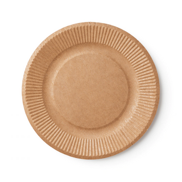 Talerz okrągły papierowy kraft &Oslash;18 cm, SPT180KK (paczka 50 szt.)