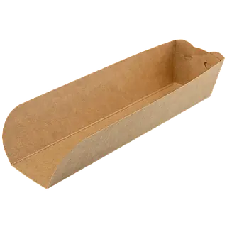 Talerz papierowy prostokątny kraft 22x4x4 cm, SPCK15.001 (paczka 50 szt.)