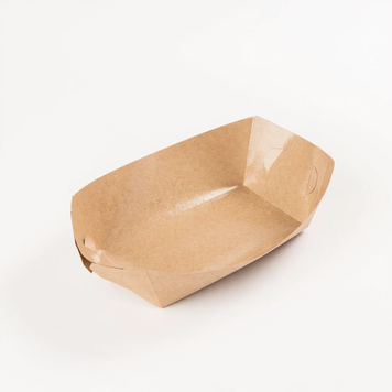 Talerz papierowy prostokątny kraft 20x12x4 cm, SPCK007.001-00 (paczka 100 szt.)