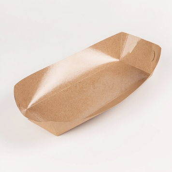 Talerz papierowy prostokątny kraft 27x11x4,7 cm, SPCK008.001-00 (paczka 100 szt.)